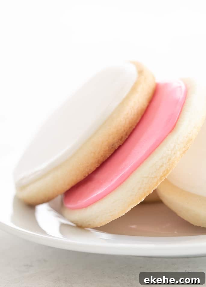Meltaway cutout cookies on a plate closeup image