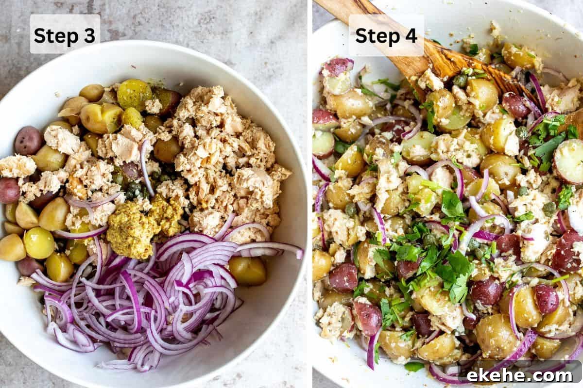 Steps to make this recipe in a bowl wit all the ingredients in it. 