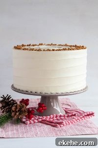 Eggnog Cake | a browned butter spice cake with eggnog buttercream | by Tessa Huff for TheCakeBlog.com