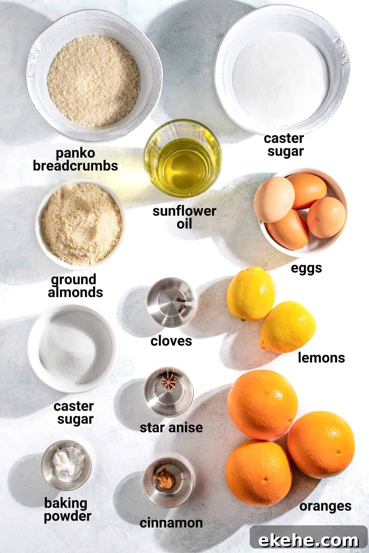 Tunisian cake ingredients.