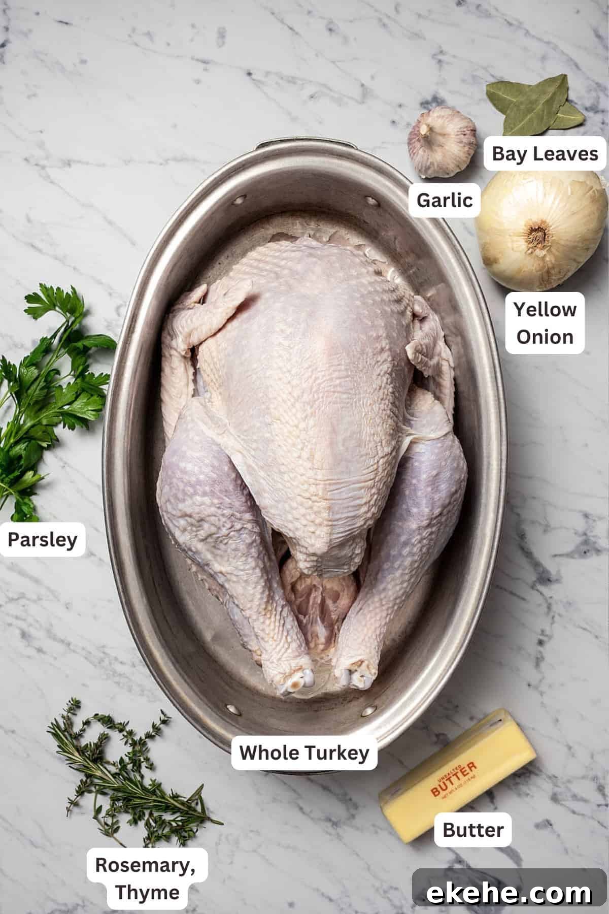 Ingredients for Easy Roast Turkey Recipe.