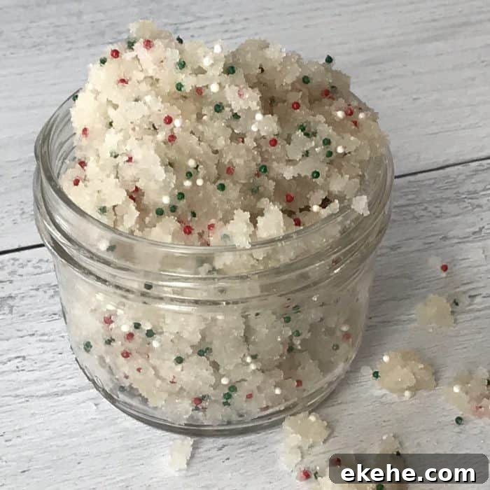 sugar scrub in glass jar