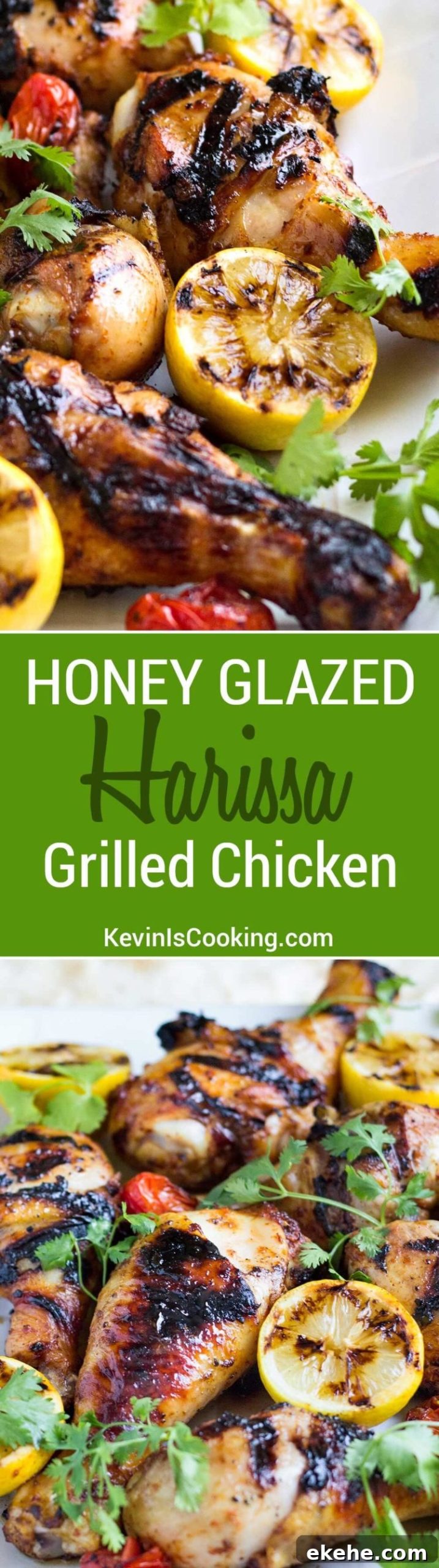 This Honey Glazed Harissa Grilled Chicken has just the right kiss of heat and the honey sweetens this up for a twist on the regular BBQ chicken. The family loves it!