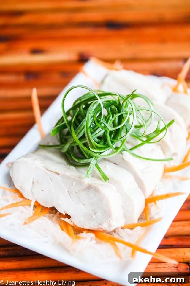 Sous Vide Chinese Drunken Wine Chicken - this is a traditional Chinese chicken recipe that is served cold, often as an appetizer. Sous vide guarantees a moist and juicy chicken