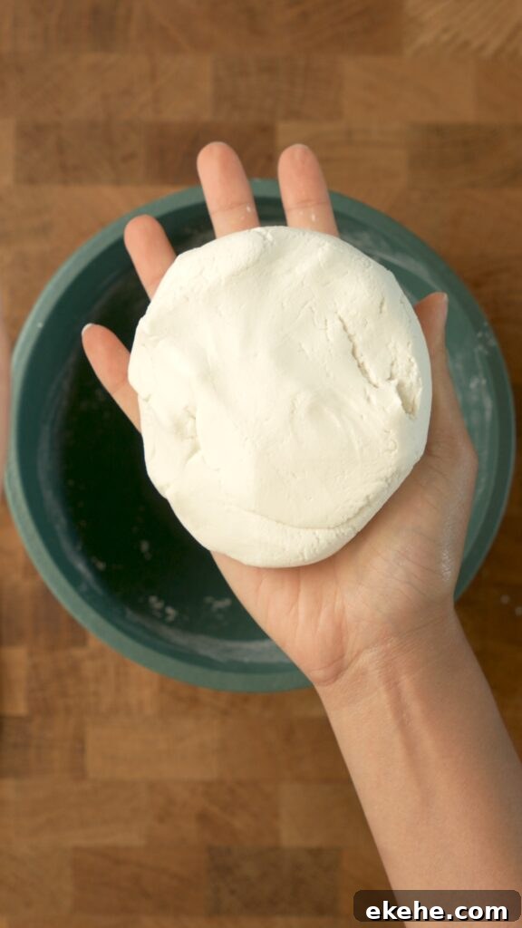 After a little bit of kneading and shaping, palitaw is ready for portioning