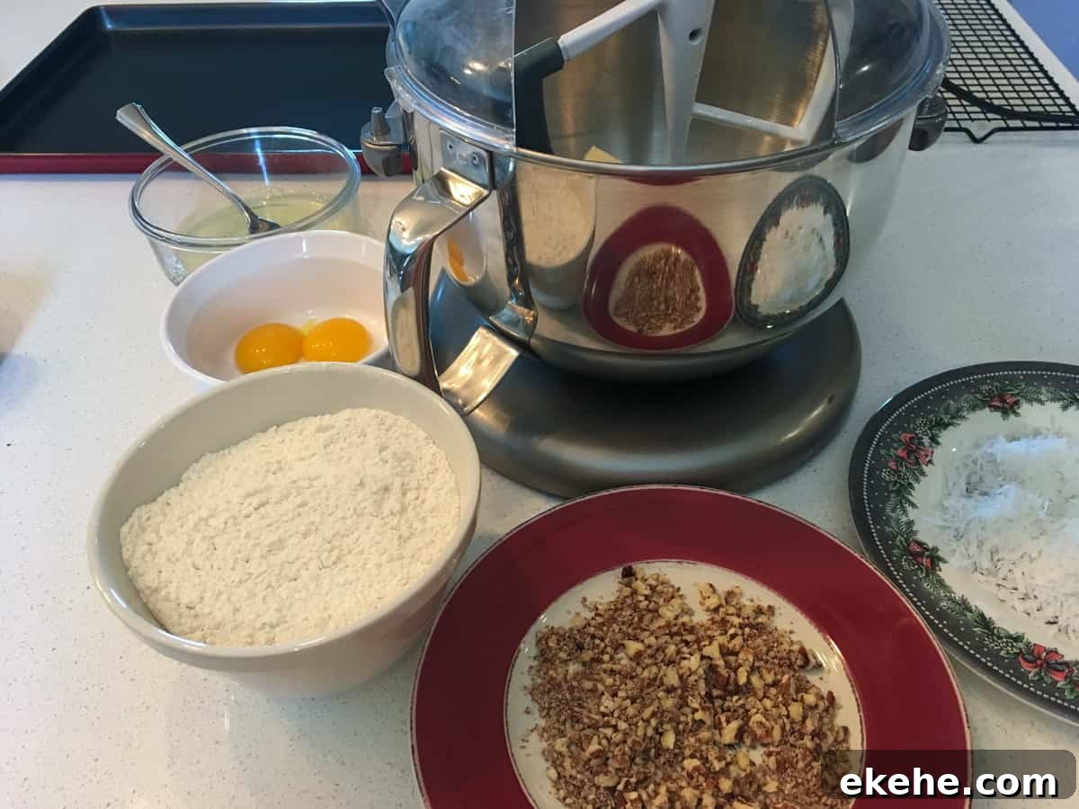 ingredients for cookies and  KitchenAid mixer