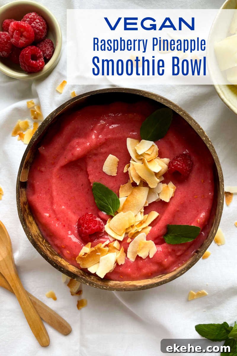 vegan Pineapple Raspberry Smoothie Bowl