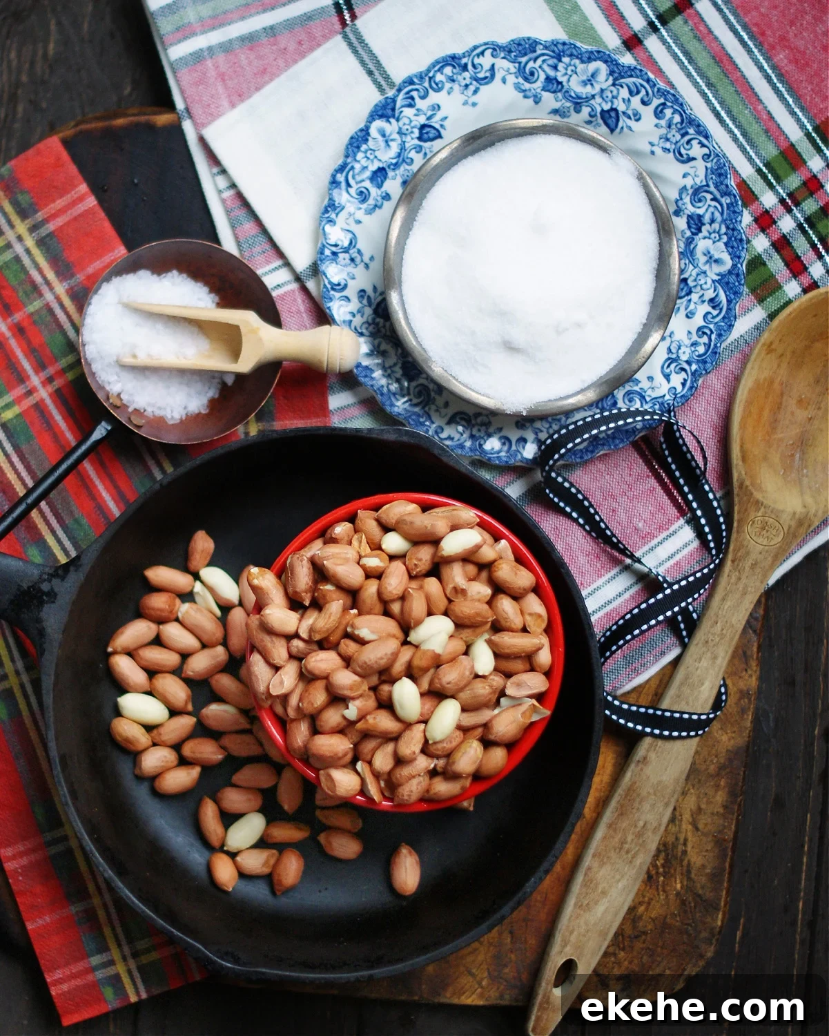 This easy candy recipe only needs 3 ingredients-peanuts, sugar and salt.