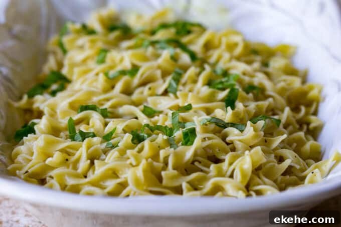 Buttered Noodles close-up