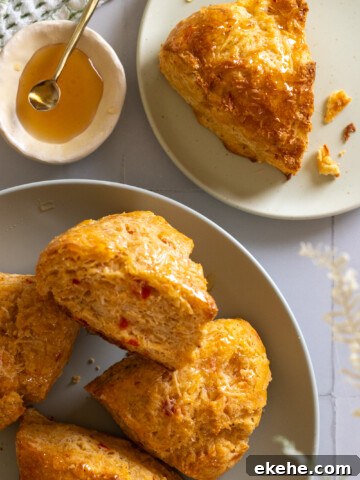 Calabrian Chili Pecorino Scones with Honey Glaze