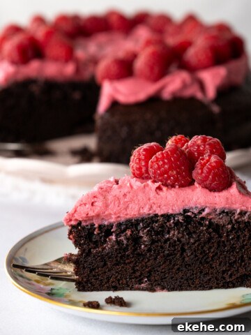 Chocolate Cake with Raspberry Cream Cheese Frosting by Baking The Goods
