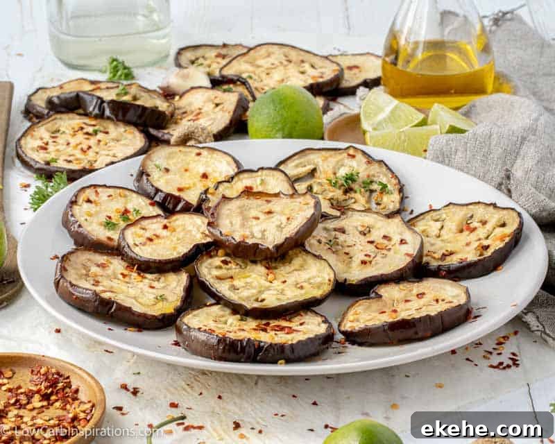 Oven Baked Eggplant Recipe with Chili and Lime