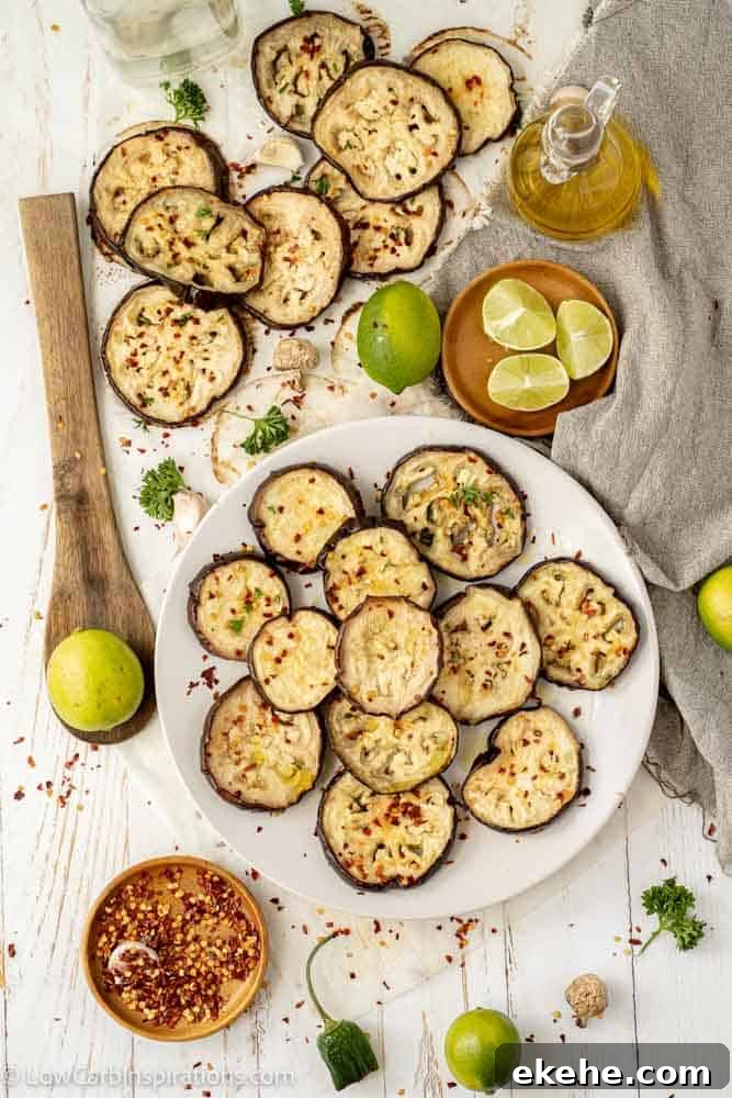 Oven Baked Eggplant Recipe with Chili and Lime