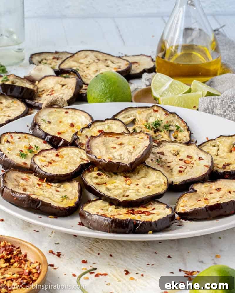 Oven Baked Eggplant Recipe with Chili and Lime