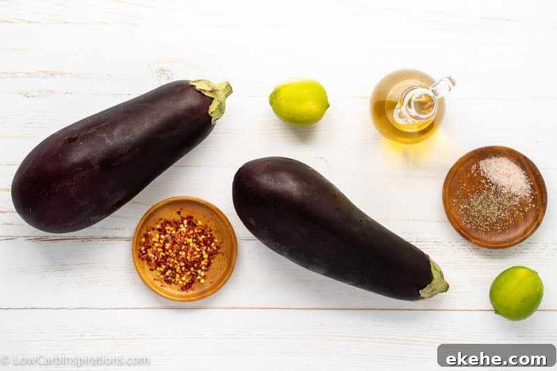 Oven Baked Eggplant Recipe with Chili and Lime