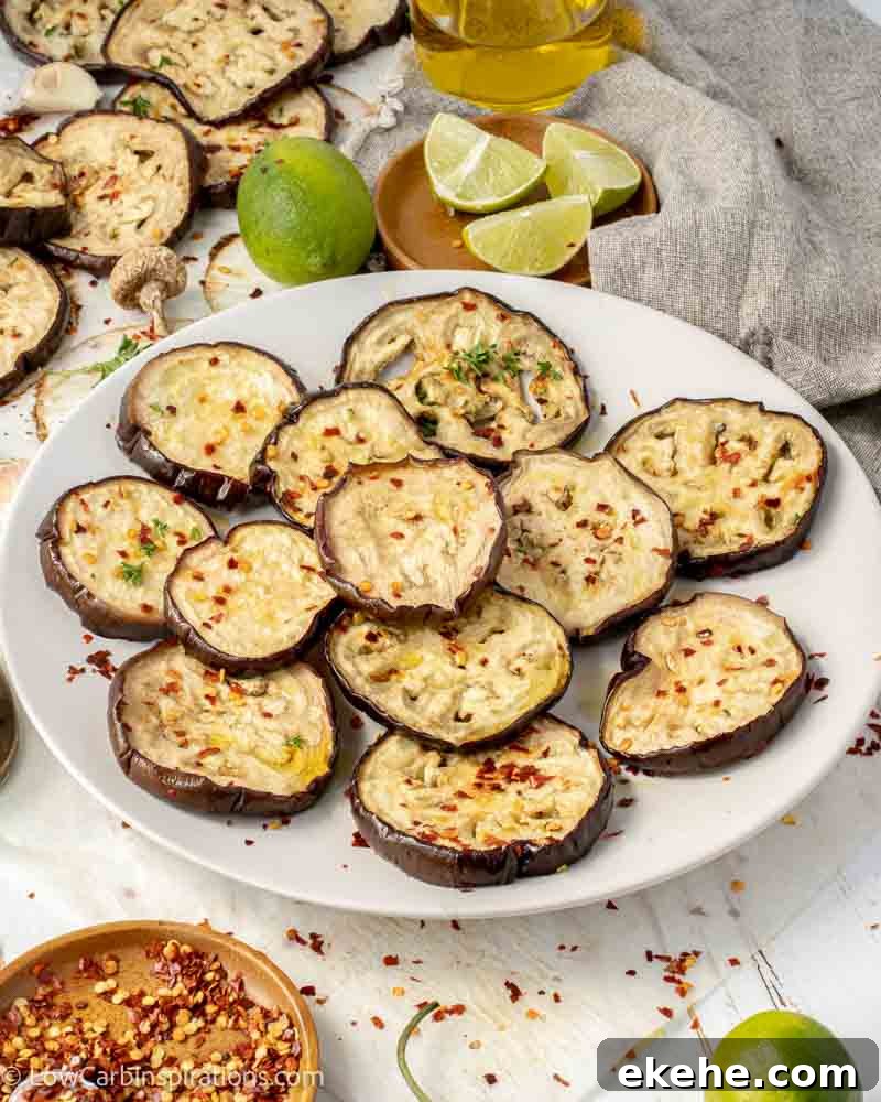 Oven Baked Eggplant Recipe with Chili and Lime
