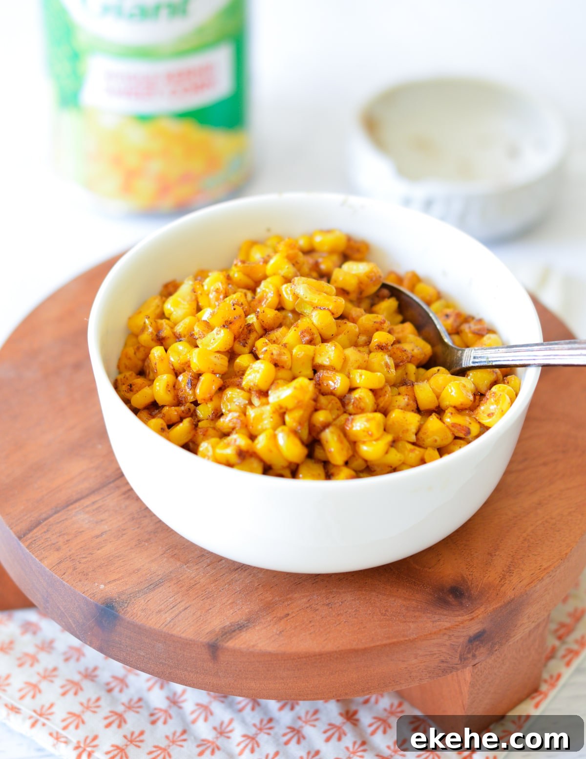 a bowl of caramelized corn.