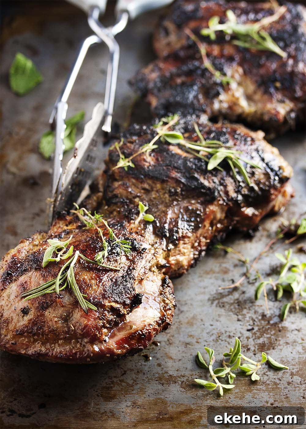 Grilled Butterflied Leg of Lamb - Herb and garlic rubbed, quickly grilled.