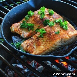 The Cast Iron Skillet Salmon recipes is one of the easiest ways to get smoky flavor into everyone's favorite fish.