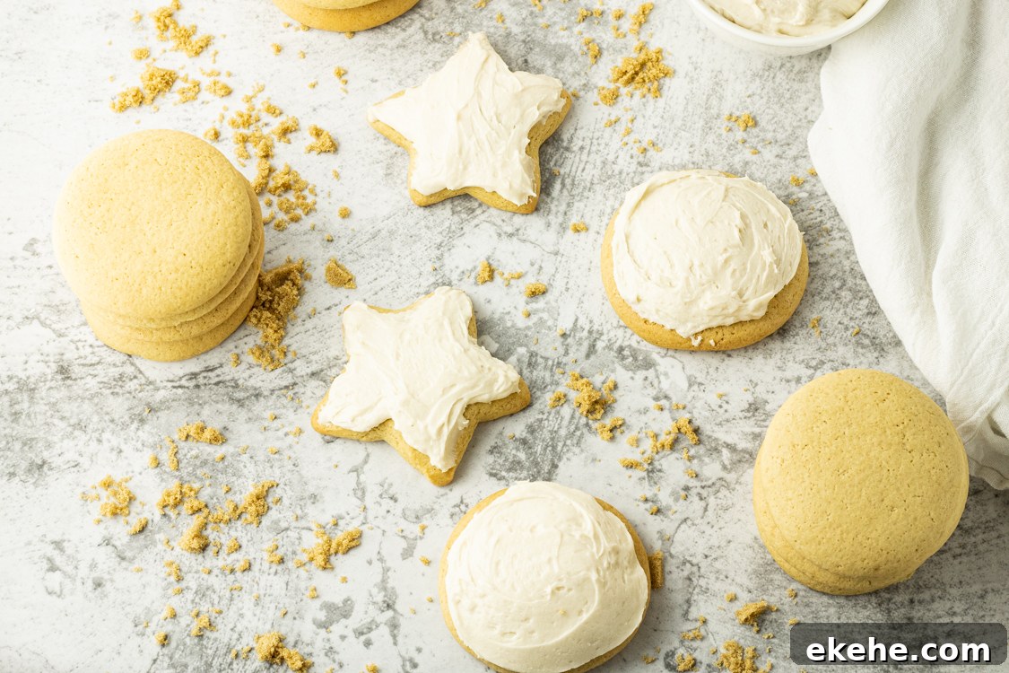 frosted brown sugar star and circle cookies