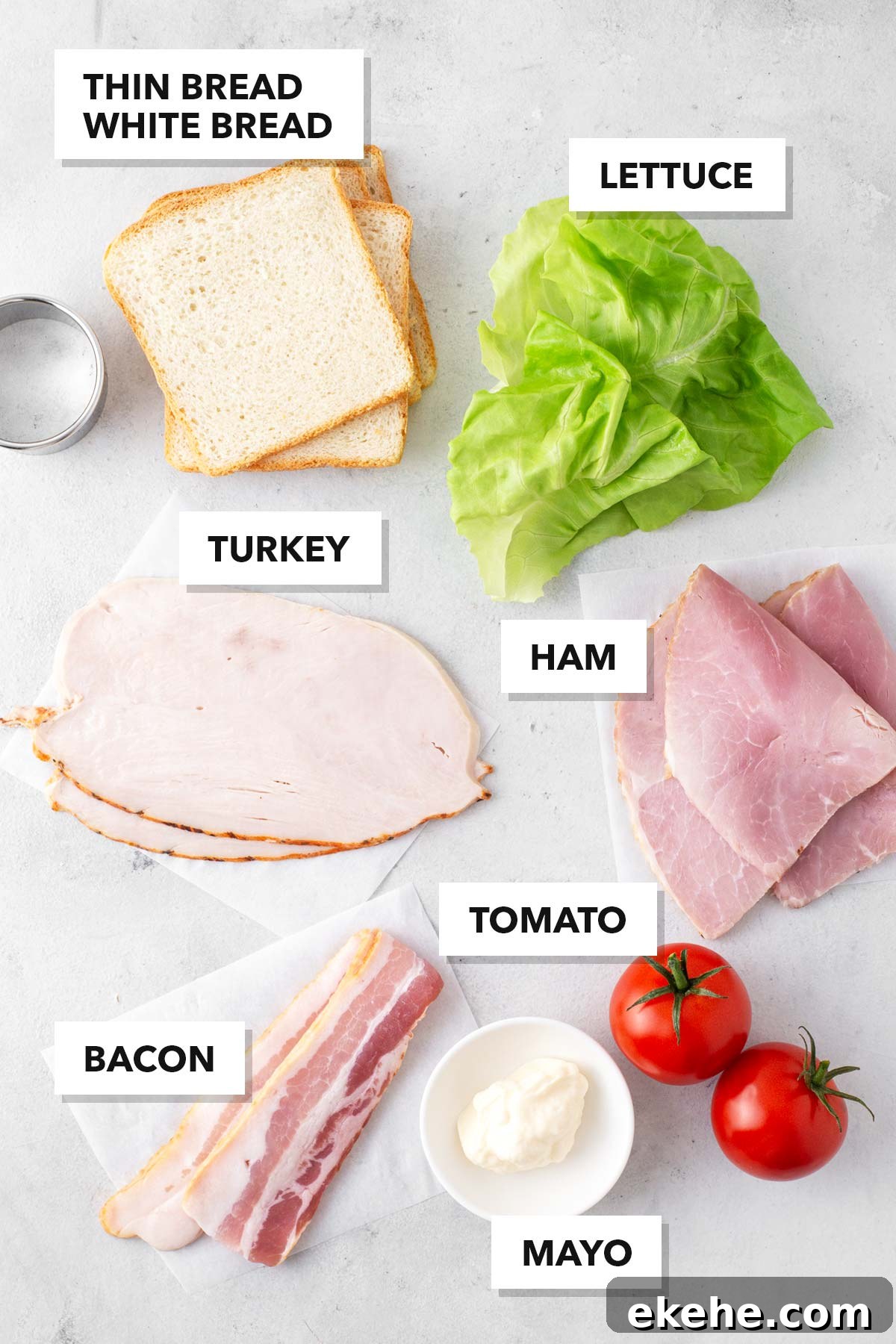 Ingredients for Club Tea Sandwiches. 