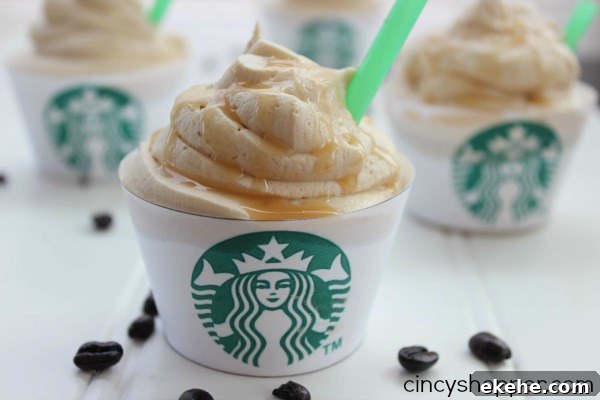 Starbucks Caramel Frappuccino Cupcakes plus a free printable cupcake wrapper. If you are a fan of the drink... you will love this cupcake!