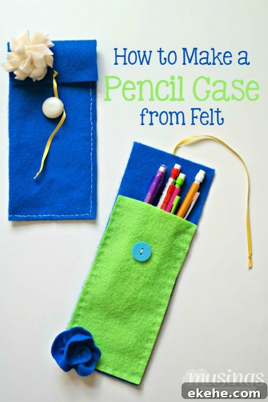 A step by step photo tutorial for how to make a pencil case from felt. This is a perfect beginner sewing project - it's so easy, the kids can do it! Plus they'll love customizing their own pencil case for back to school!