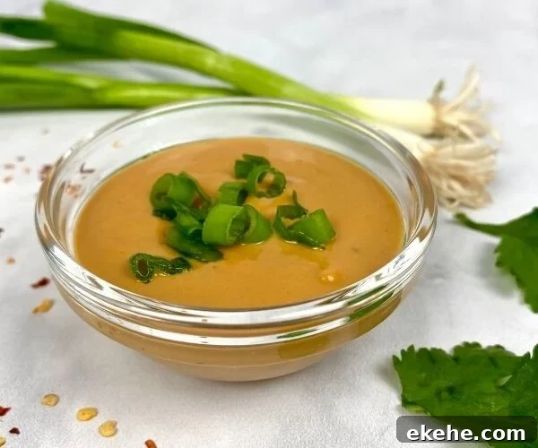 Healthy PB2 peanut sauce in a bowl.