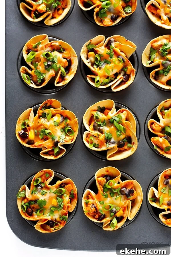 Easy Enchilada Cups -- quick and easy to make with your favorite fillings, and perfect for a party!