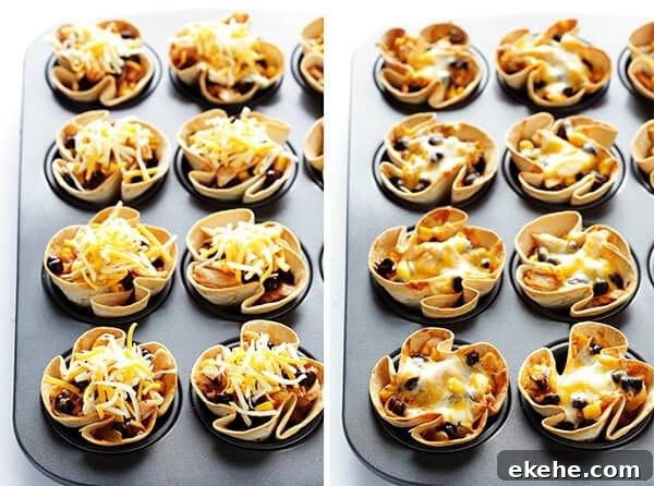 Easy Enchilada Cups -- quick and easy to make with your favorite fillings, and perfect for a party!