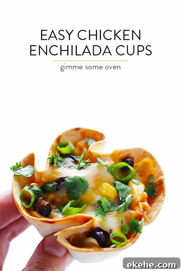 Easy Enchilada Cups -- quick and easy to make with your favorite fillings, and perfect for a party!