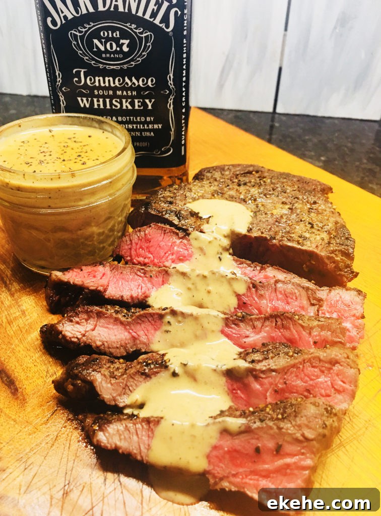 Flat Iron Steak with Whiskey Cream Sauce