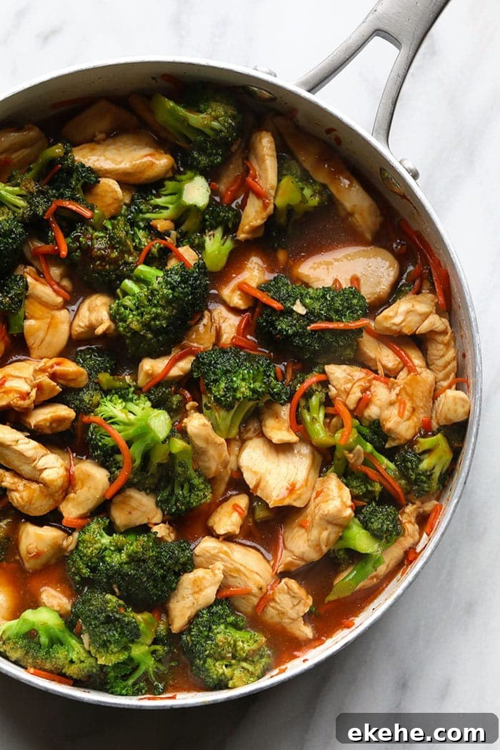 chicken stir fry in pan