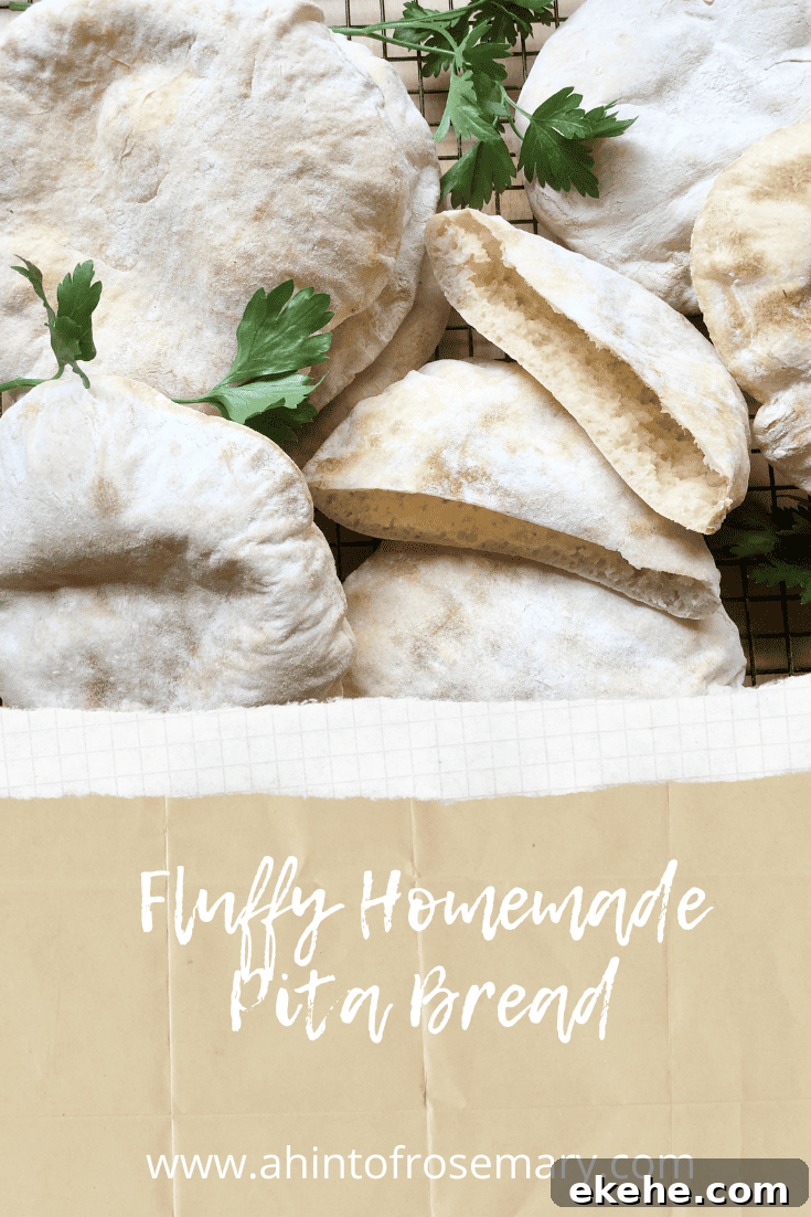 Fluffy Homemade Pita Bread