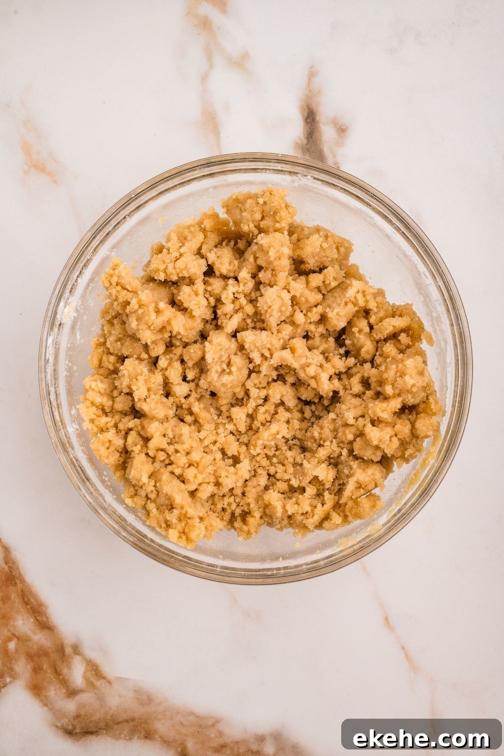 crumble topping for Strawberry Coffee Cake in a small bowl 