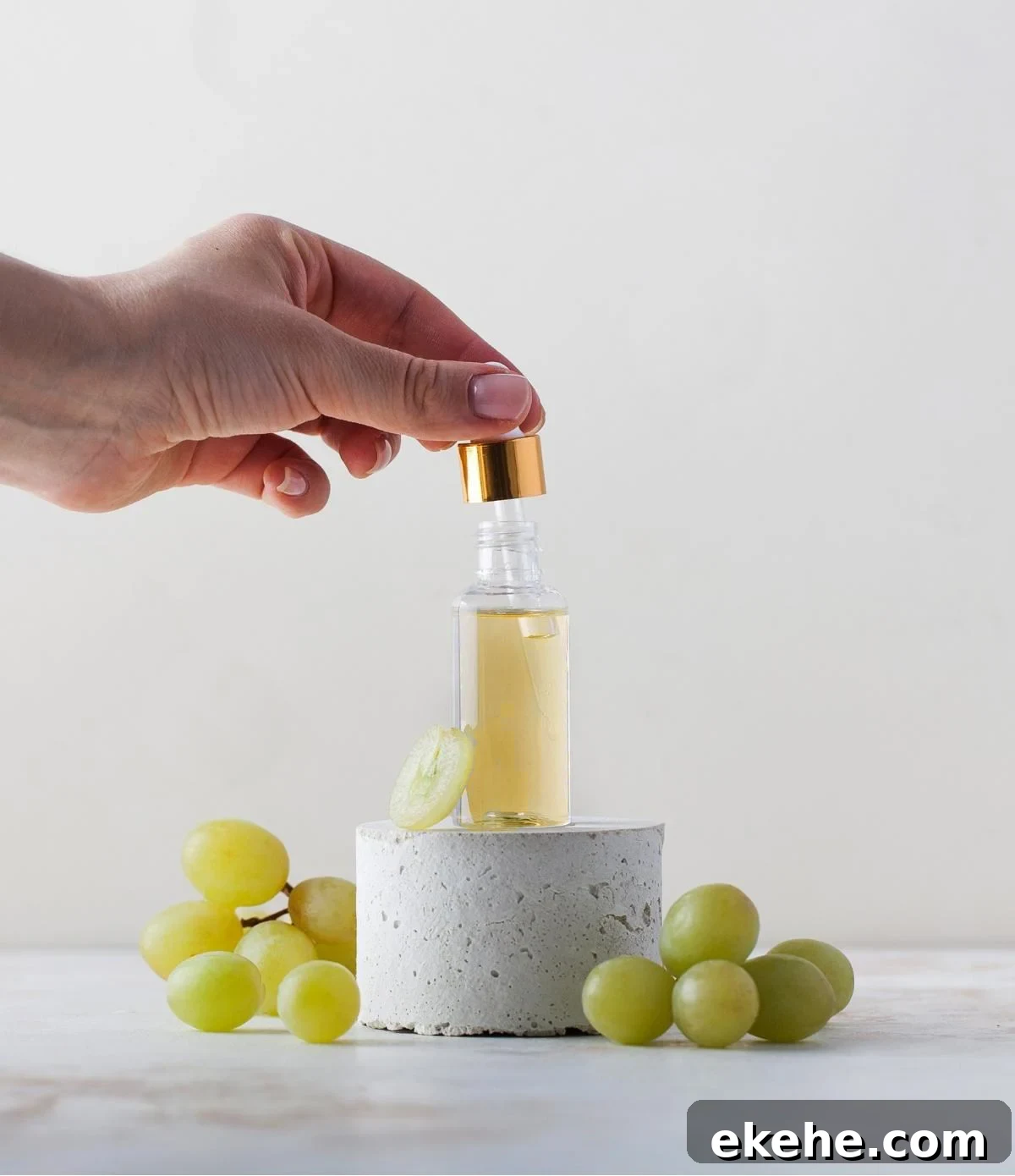 Grapeseed oil as an ingredient in homemade face moisturizer.