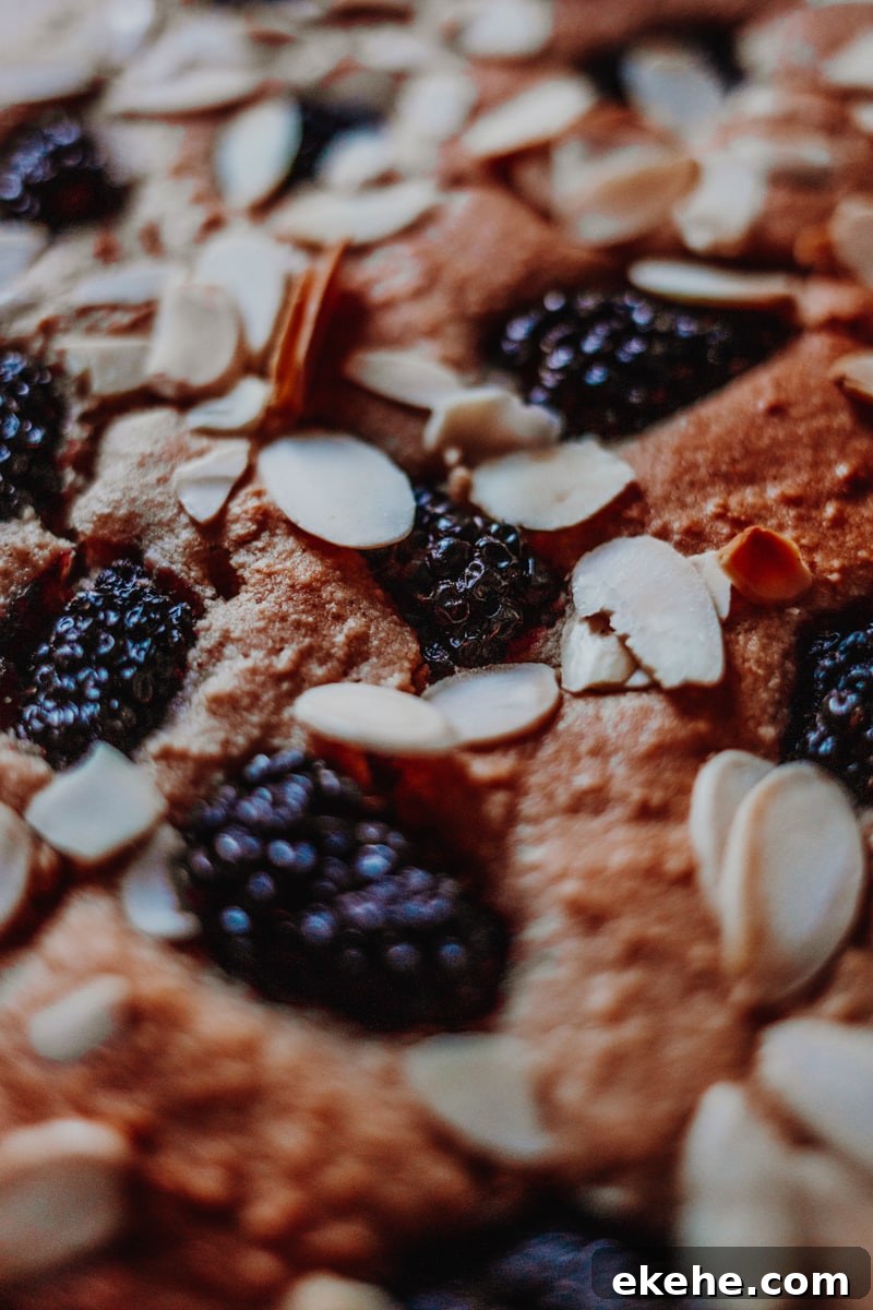 A close up of the Blackberry Bakewell Bars