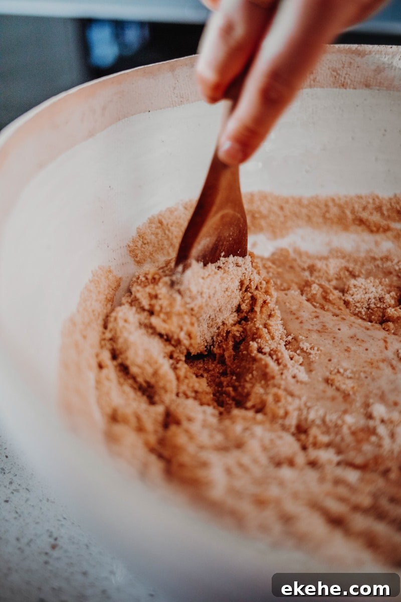 Mixing the cake mix in a large bowl