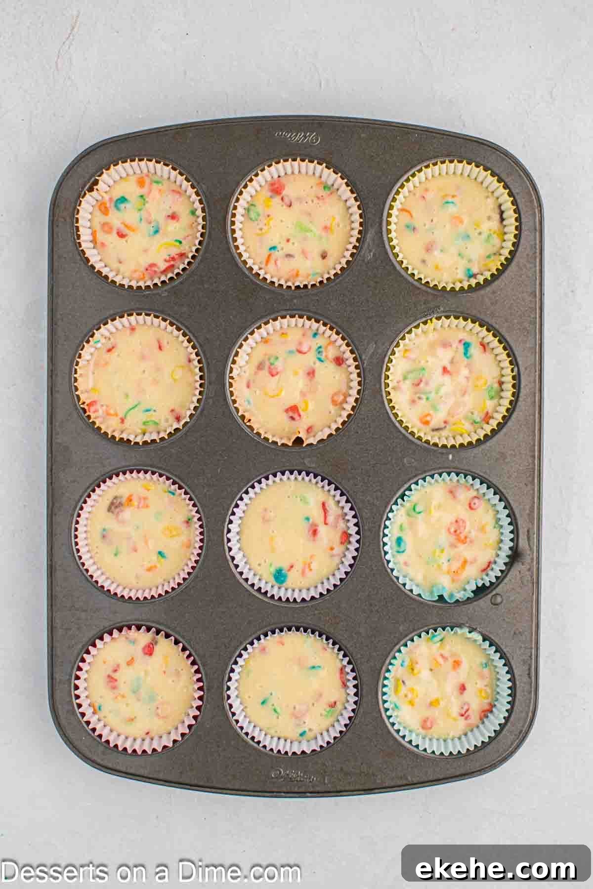 Batter in cupcake tins.