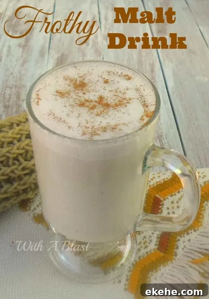 Frothy Malt Drink is a comforting, warming and delicious Malt based drink ~ perfect on a cold Winter's day. Also makes you sleep better !