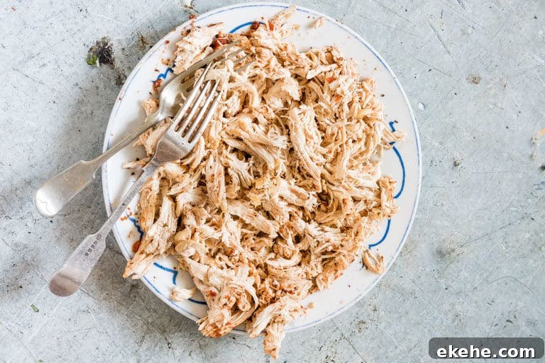 A bowl of shredded chicken in landscape