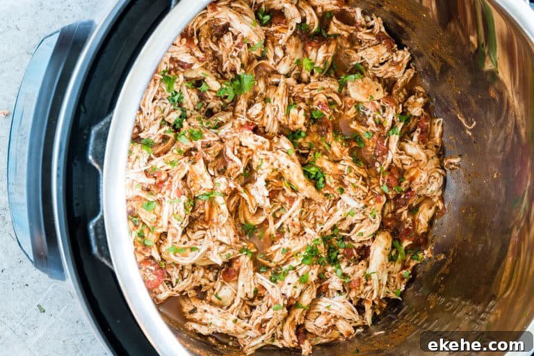 shredded chicken breast in Instant Pot, for instant pot chicken tacos