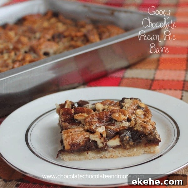 Chocolate Pecan Pie Bars being sliced