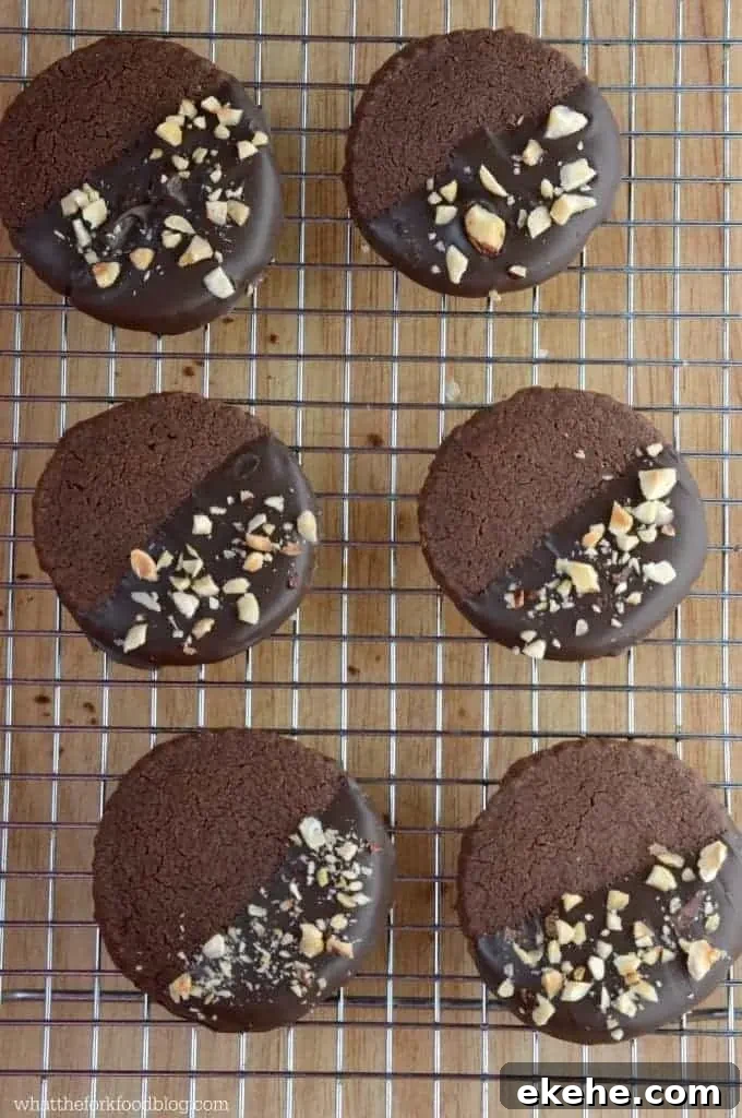 Chocolate Hazelnut Shortbread Cookies