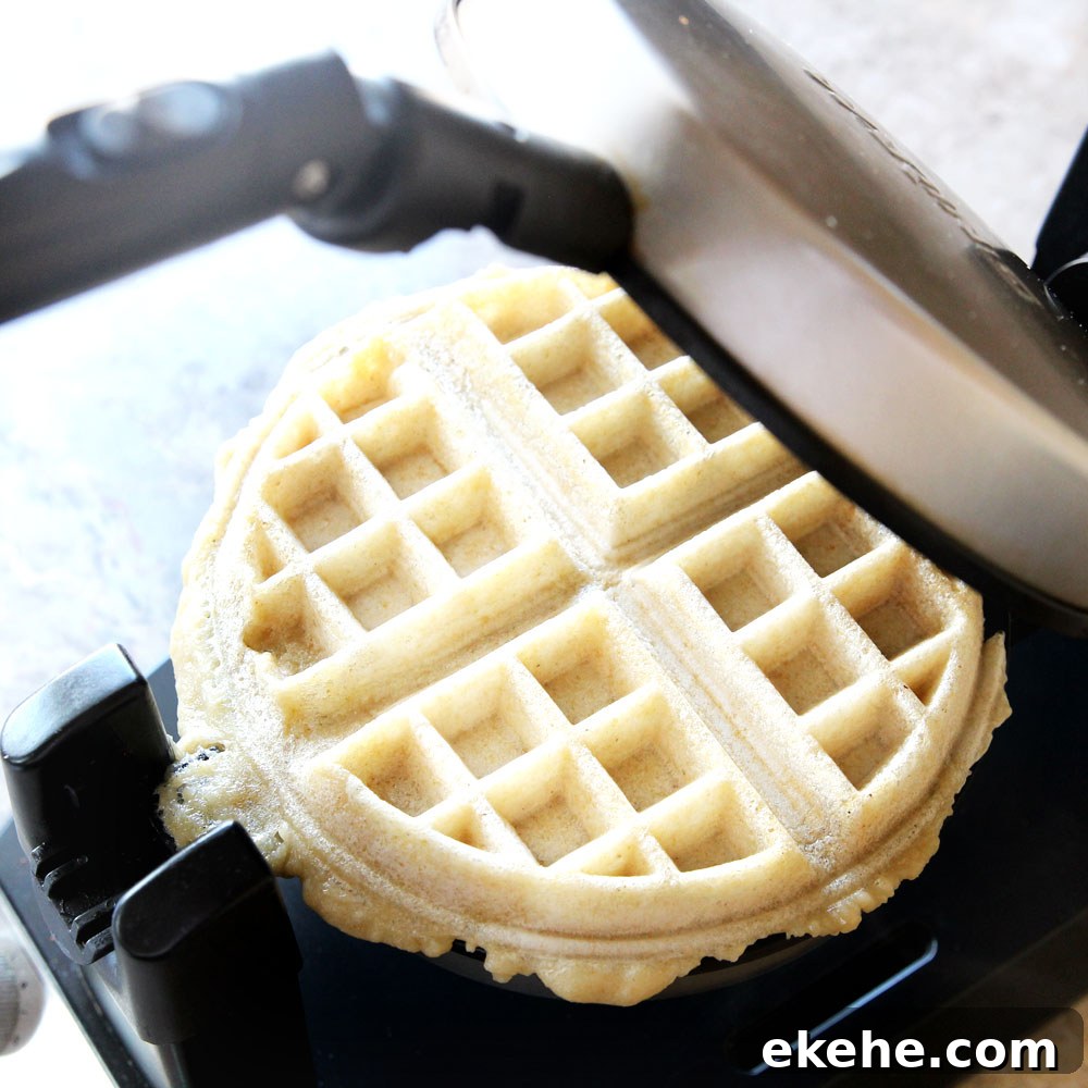 using a waffle iron to waffle mochi