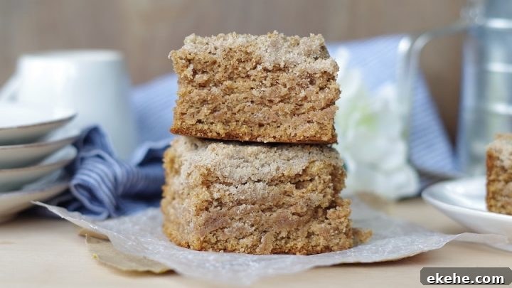 two stacked chai coffee cake pieces