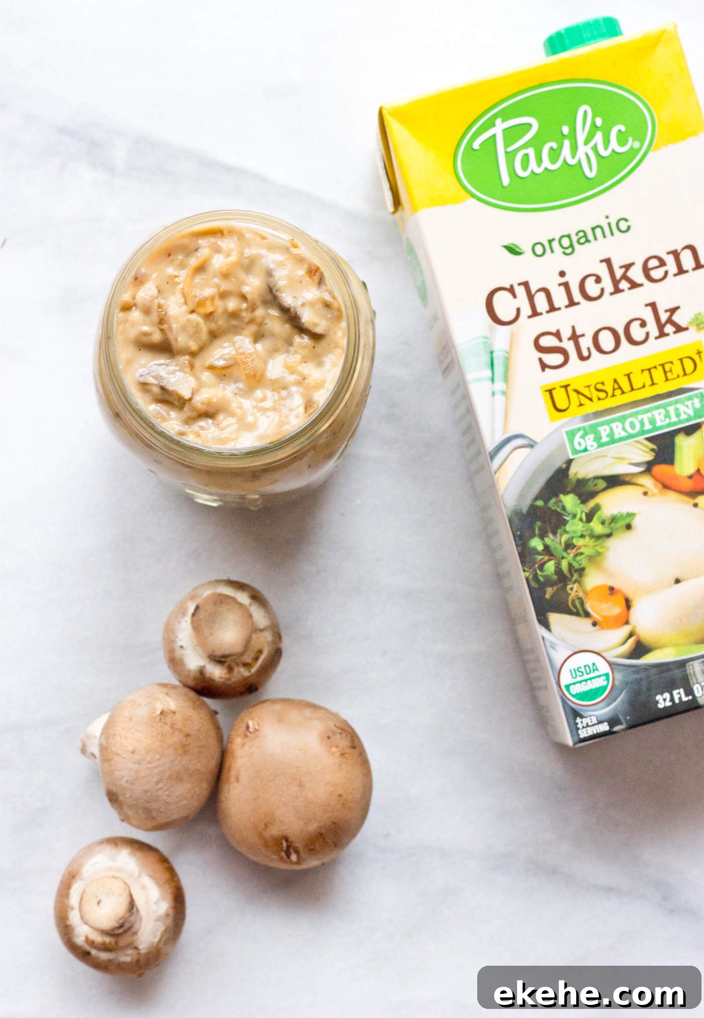 Because we all need Green Bean Casserole in our lives. This recipe is easy and made with homemade cream of mushroom soup + au gratin topping! Extra crunchies, please!