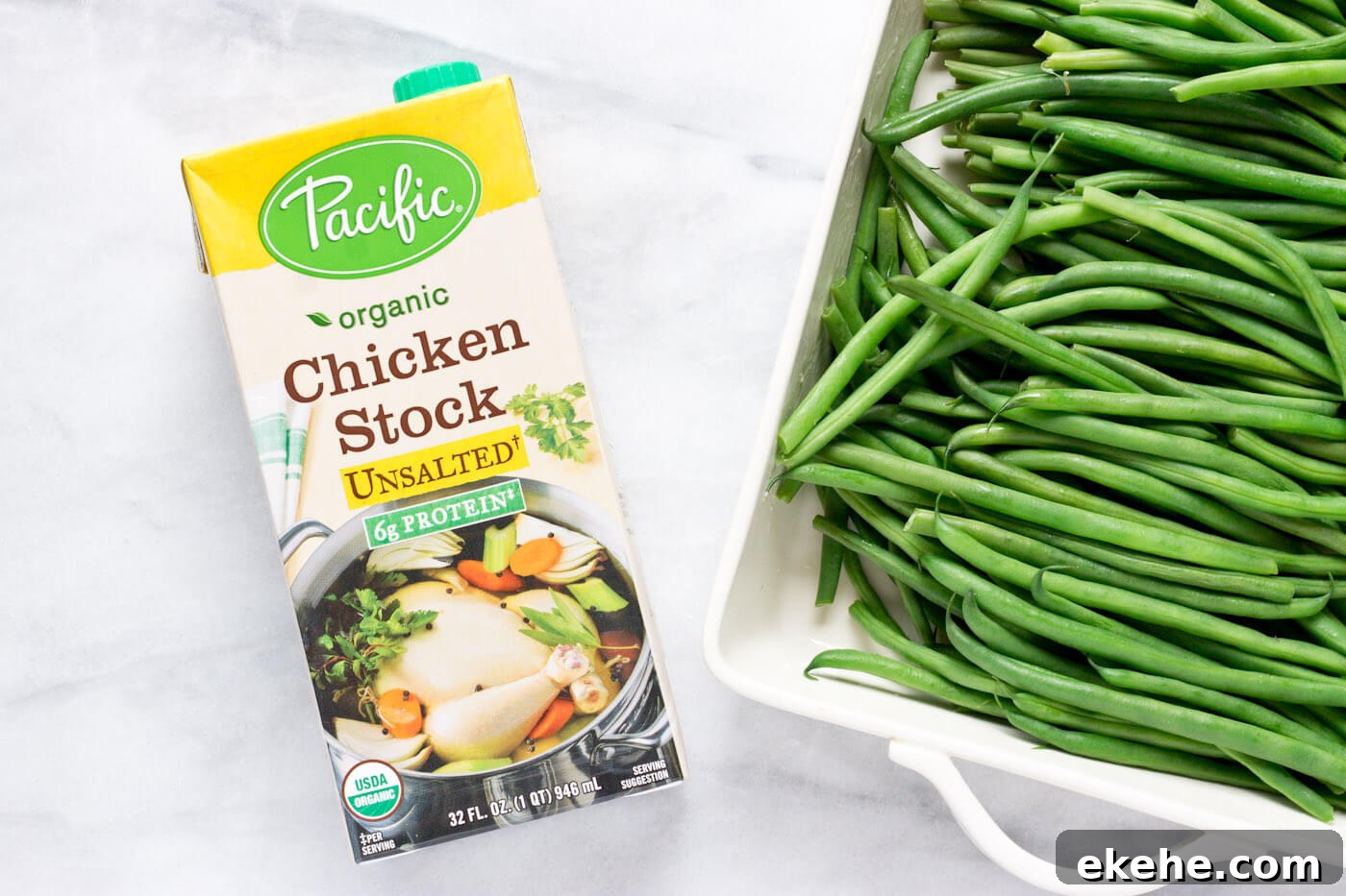 Because we all need Green Bean Casserole in our lives. This recipe is easy and made with homemade cream of mushroom soup + au gratin topping! Extra crunchies, please!