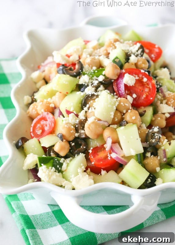 Greek Garbanzo Bean Salad | The Girl Who Ate Everything