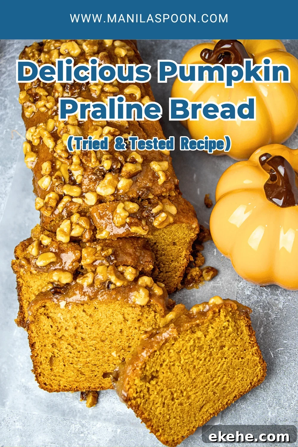 pumpkin praline bread image pin